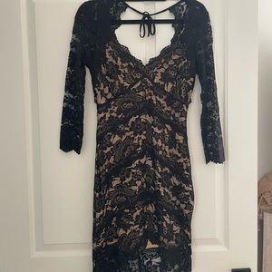 bebe Lace Midi Dress